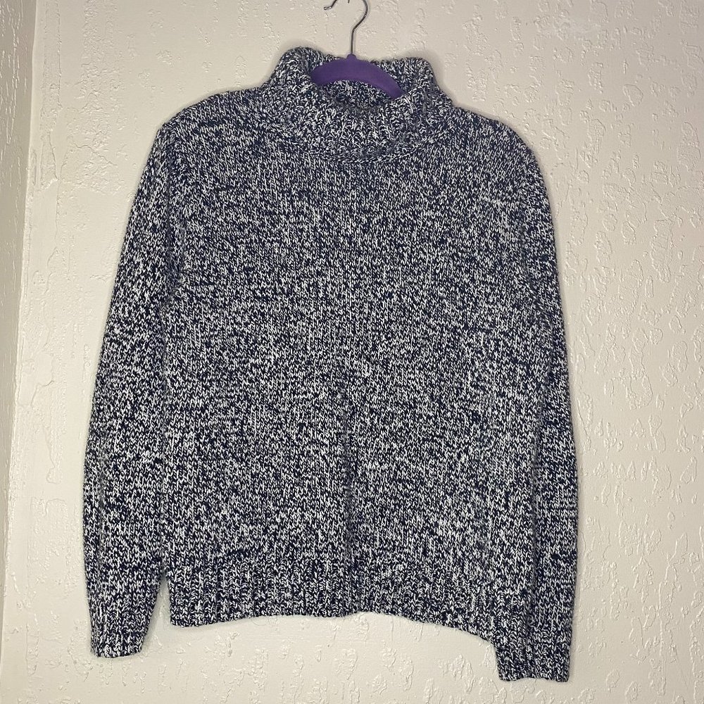 Chunky Navy Salt and Pepper Sweater